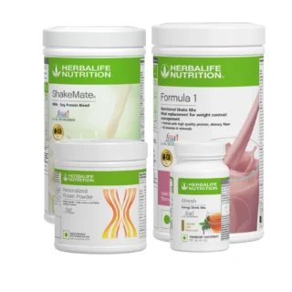 Herbalife Formula 1 Rose Kheer Nutritional Shake, Shakemate, 200g Protein Powder, and Afresh Wellness Pack